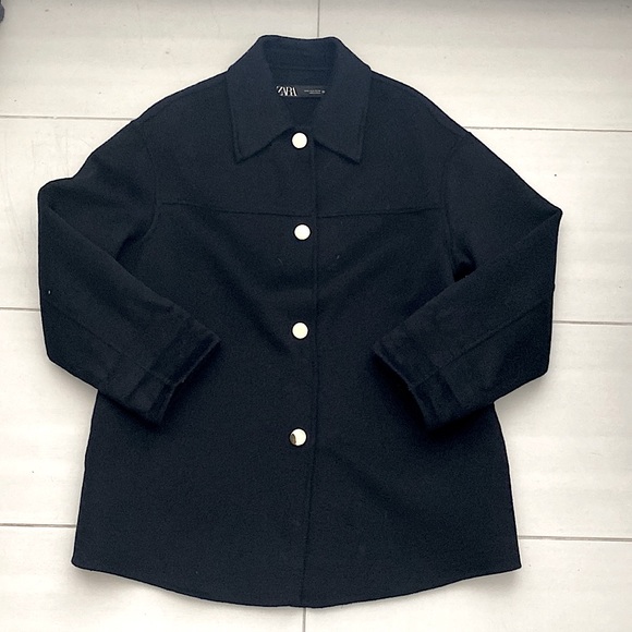 Zara navy wool shacket - Picture 2 of 4